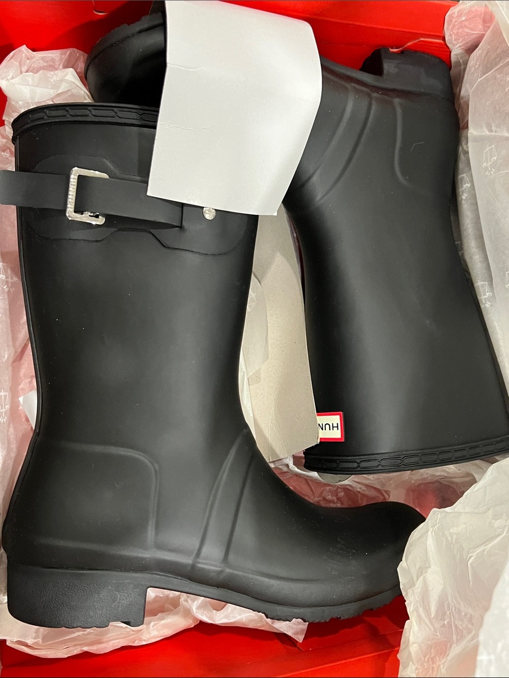 Hunter Original Tour Short Rain Boots Black Size 9 / EU 40-41 New